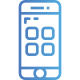 Ícone de responsividade em um smartphone